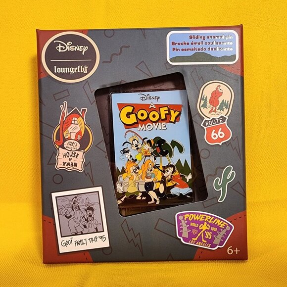 Loungefly Disney A Goofy Movie VHS Cover Sliding Limited Edition Enamel Pin NEW - Picture 1 of 11